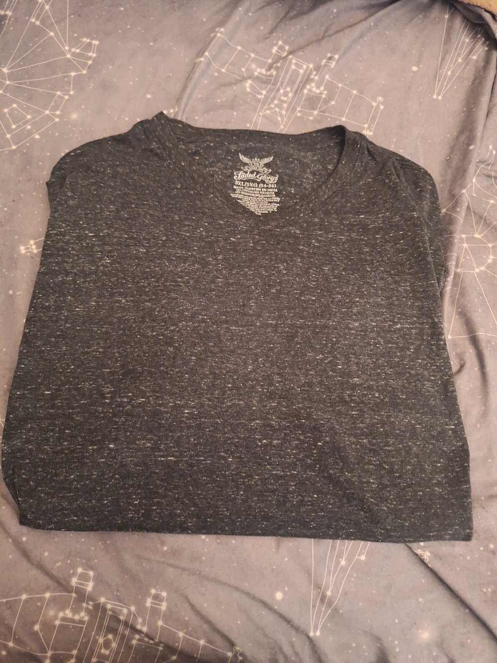 Faded Glory Men's Heather Charcoal V-Neck Sweater